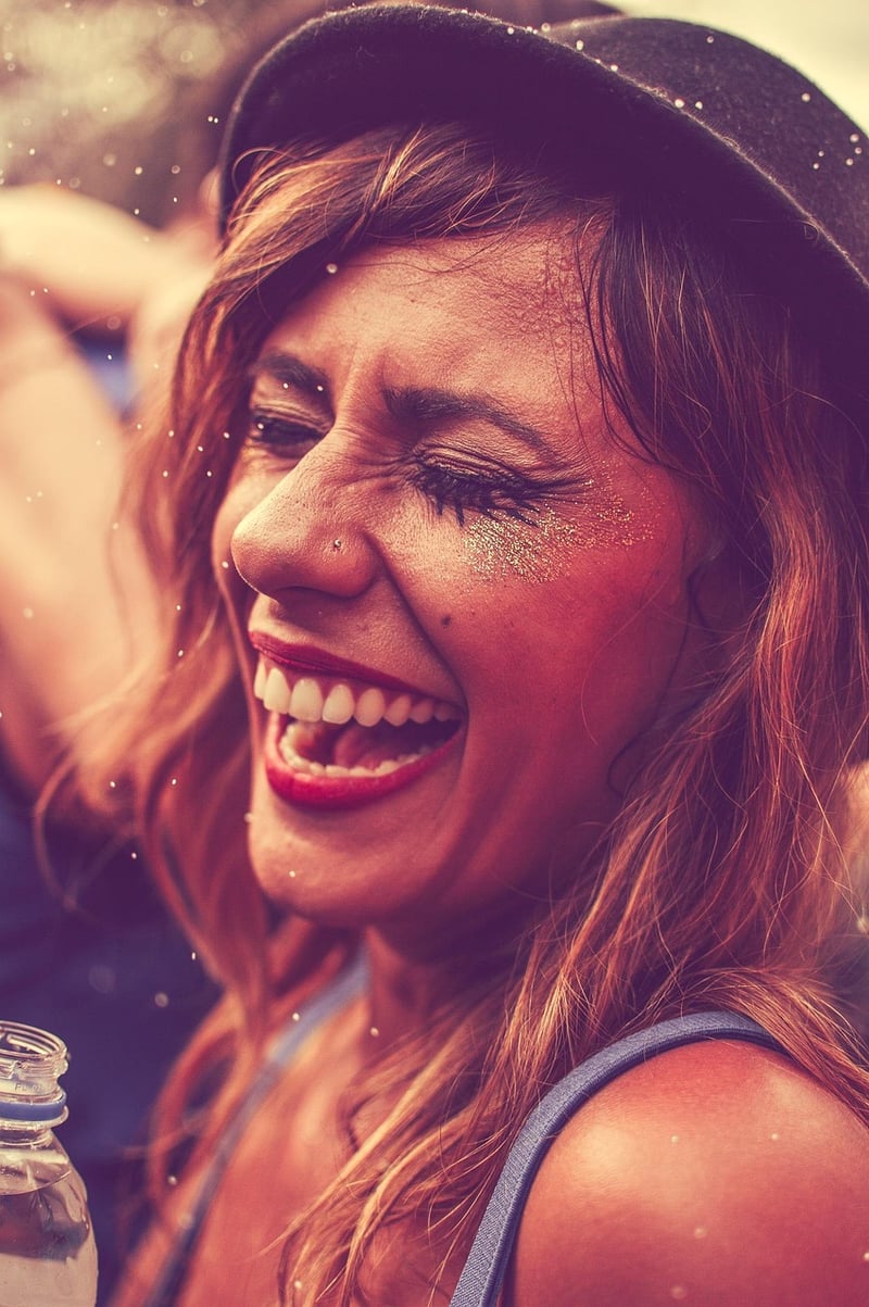 Happy woman laughing